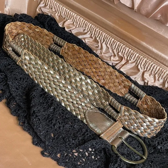 GAP Metallic Braided Leather Belt - Picture 2 of 7